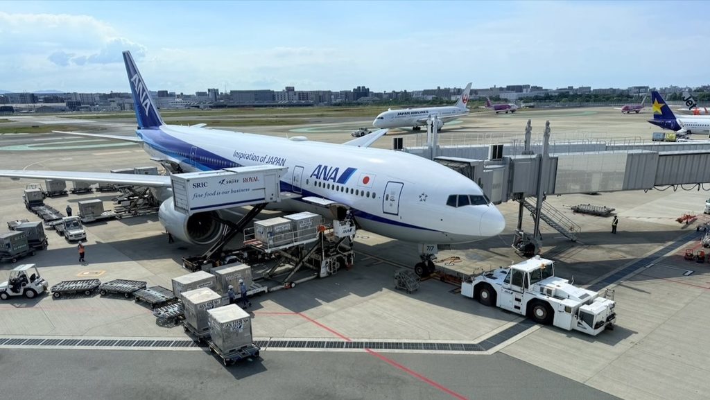 福岡空港のANA機